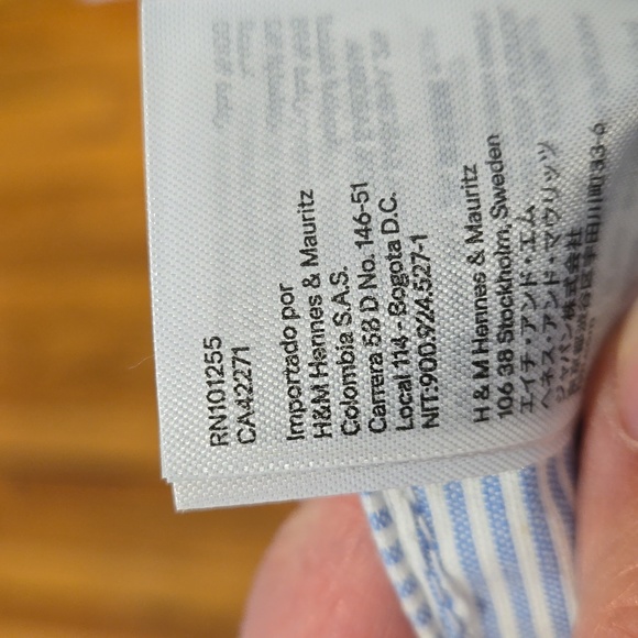 H&M ▪︎ Women's Mattress Ticking Blue & White Stripe Pants, Size 10, NWT - Picture 9 of 11